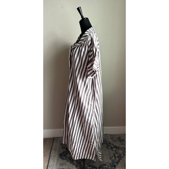BANANA REPUBLIC Women's Rhyah Poplin Maxi Striped Roll Sleeve Dress Size XL/XXL - Picture 7 of 11